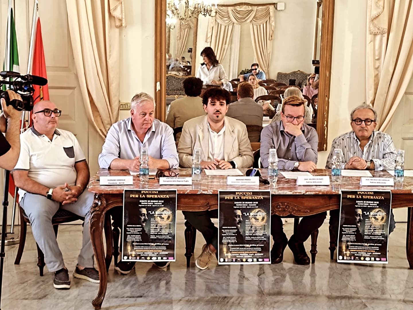 Questa mattina si è tenuta, presso il Salone degli Specchi del Palazzo di Città di Taranto, la conferenza stampa di presentazione dell’evento Puccini per la Speranza.